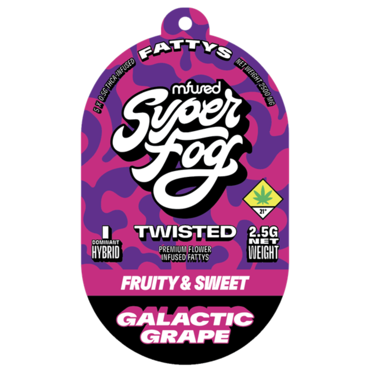Photograph of product: Mfused Twisted Superfog VAPE Galactic Grape Disp 1g