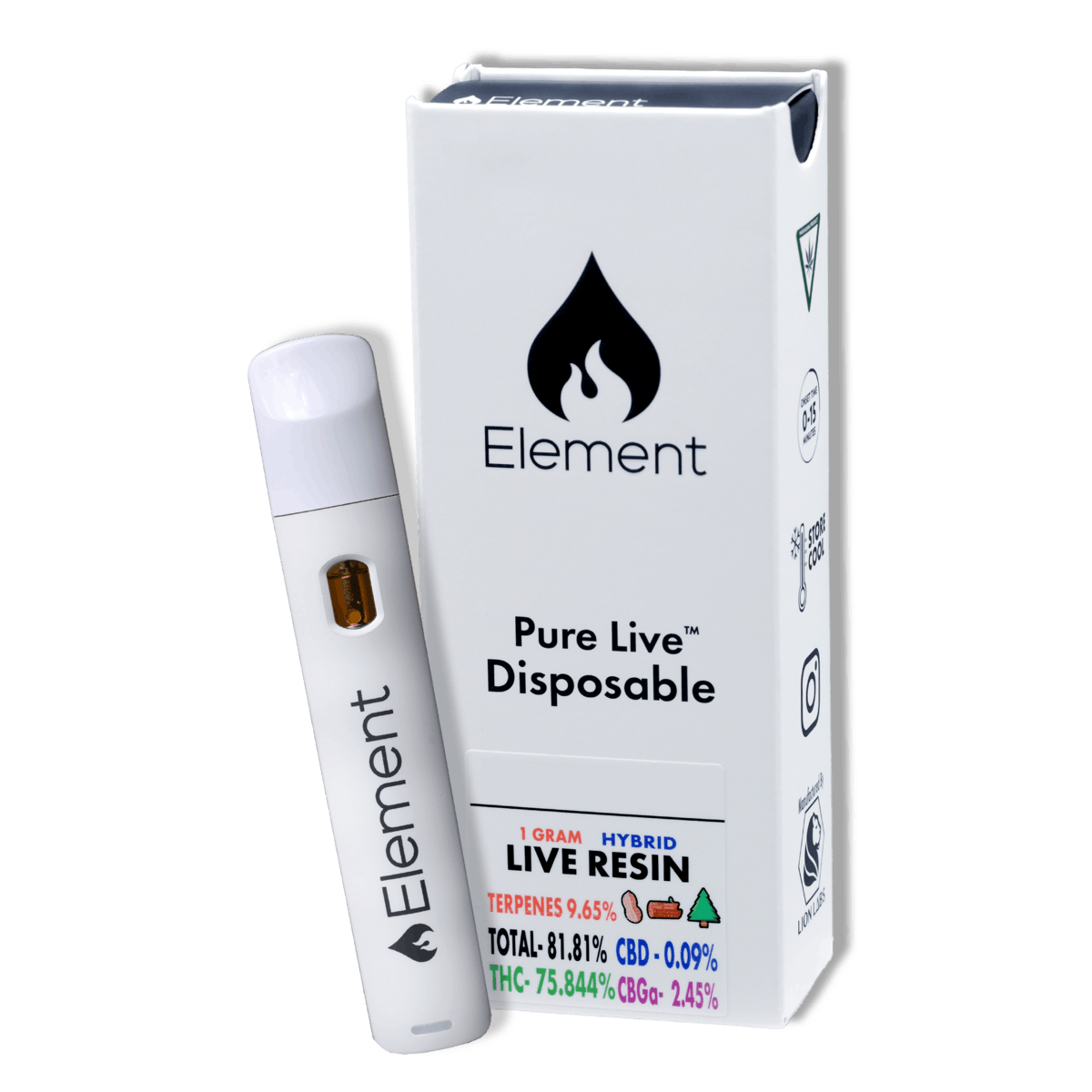 Photograph of product: Element | Rainbow Belts Live Resin Disposable