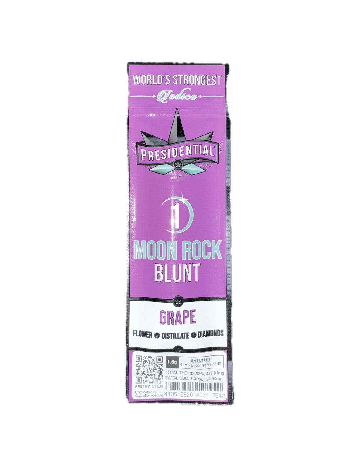 Photograph of product: PRESIDENTIAL Grape 1.5g Moon Rock Blunt