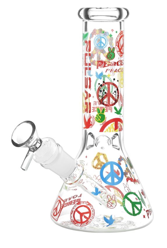 Photograph of product: $30 Pulsar World Peace Glass Beaker Water Pipe