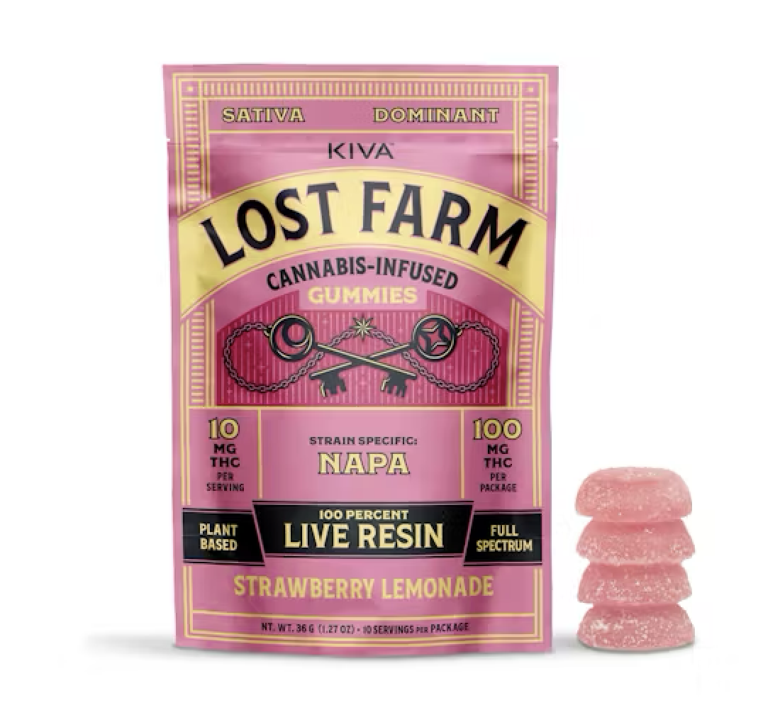 Photograph of product: Lost Farm Strawberry Lemonade x Napa Live Resin Gummies 100mg