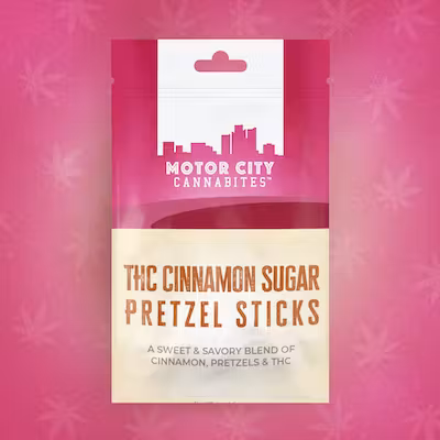 Photograph of product: MOTORCITY CANNABITES | CINNAMON SUGAR PRETZELS - FAST ACTING | 100MG