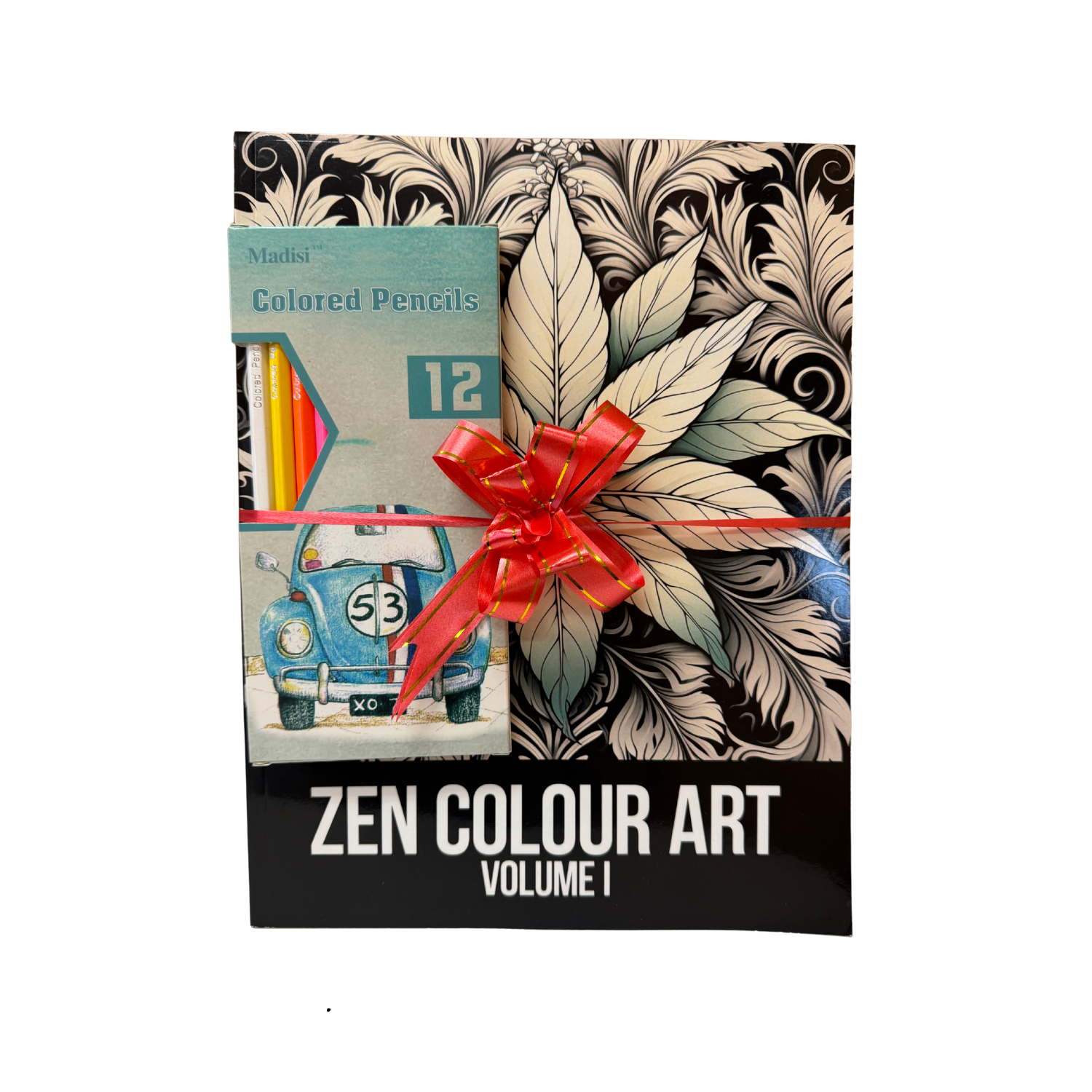 Photograph of product: Zen Coloring Book & 12 Pack Coloring Pencils | Holiday Bundle
