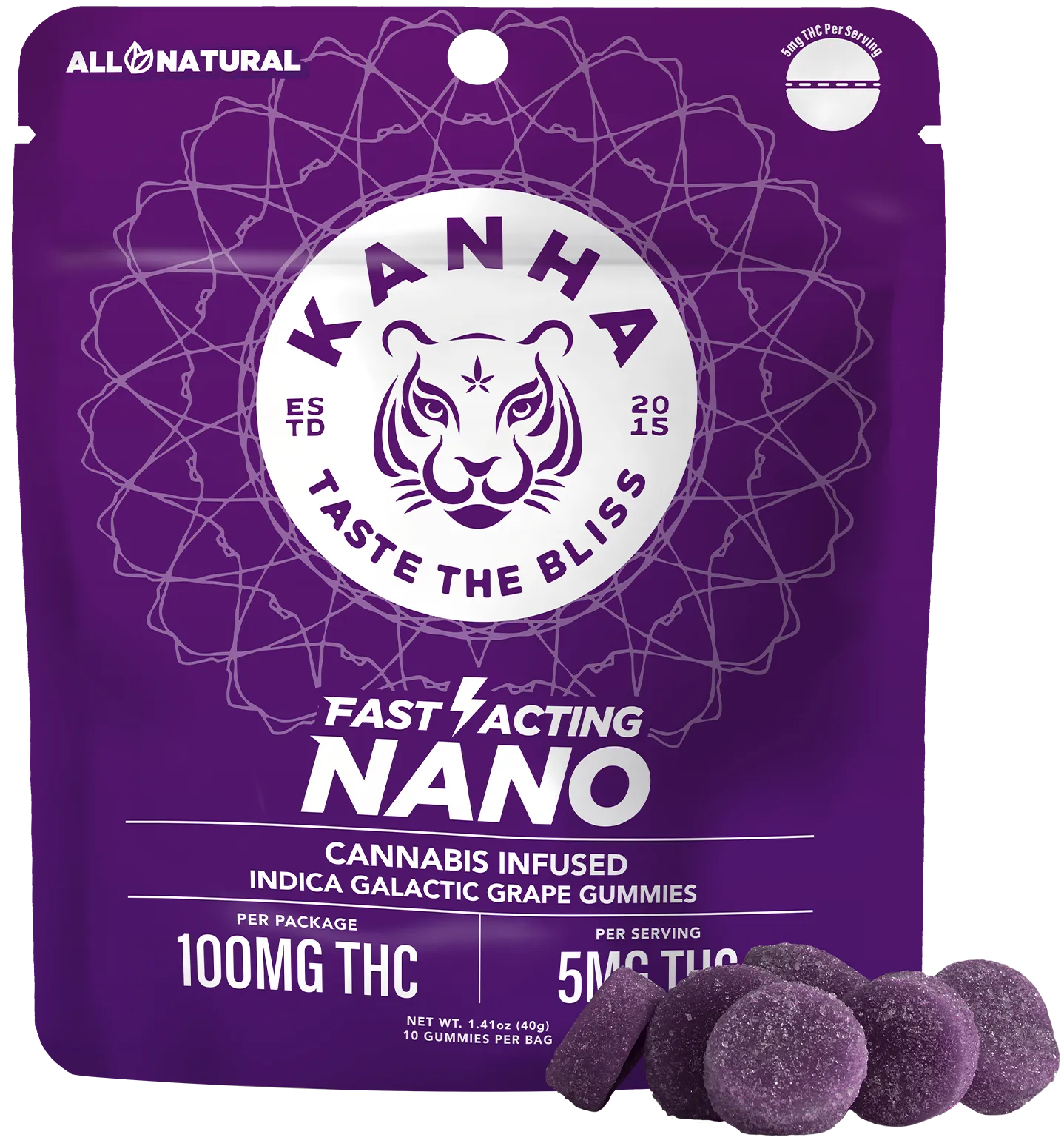 Photograph of product: Galactic Grape Indica Fast Acting Gummies 10pk | 100mg