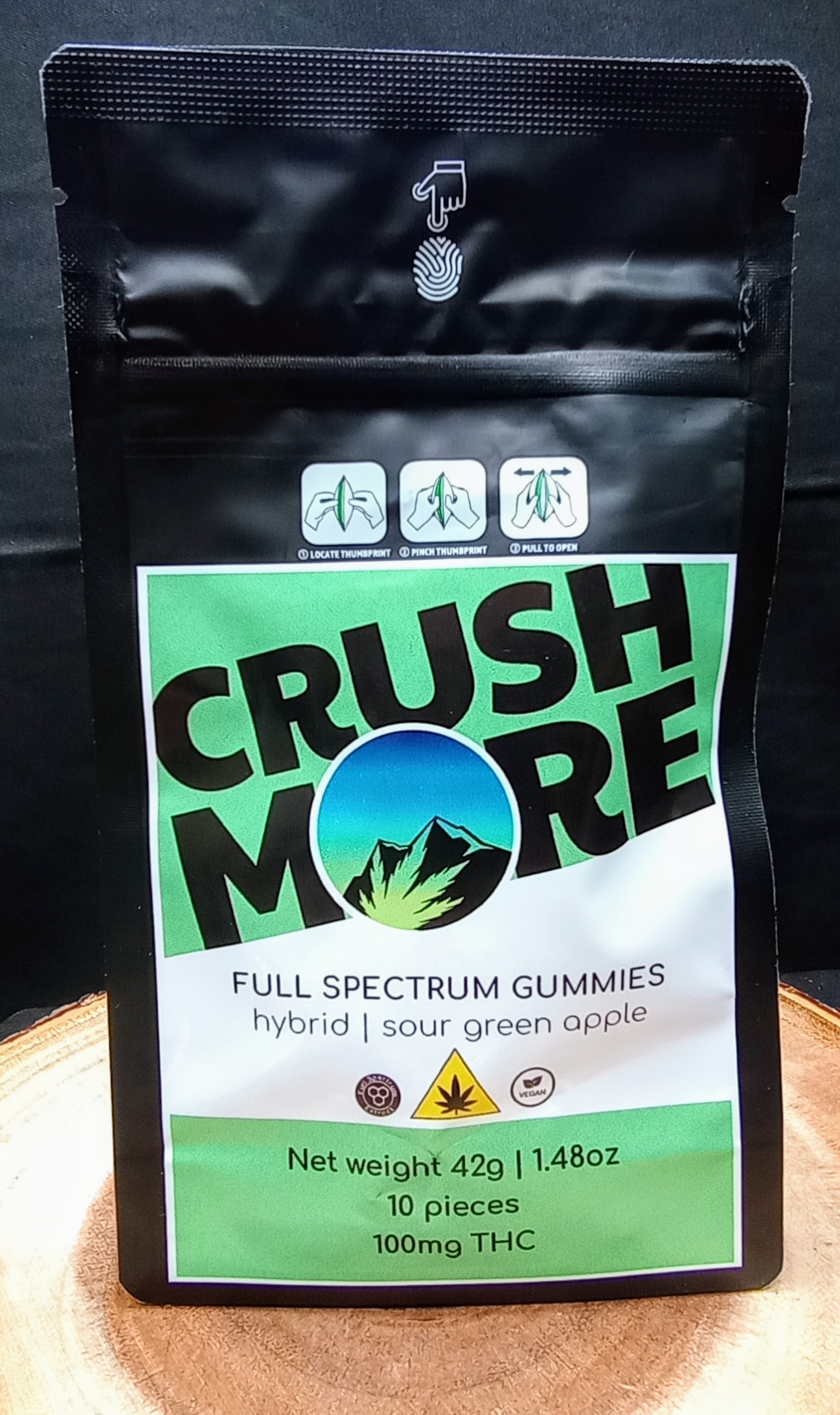 Photograph of Product: Sour Green Apple Gummies - 25mg / 4pk