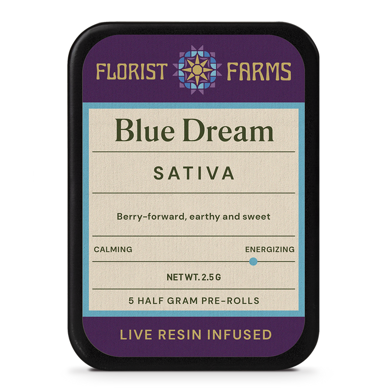 Photograph of product: Florist Farms - Blue Dream - Infused Live Resin Pre-Roll - 5pk