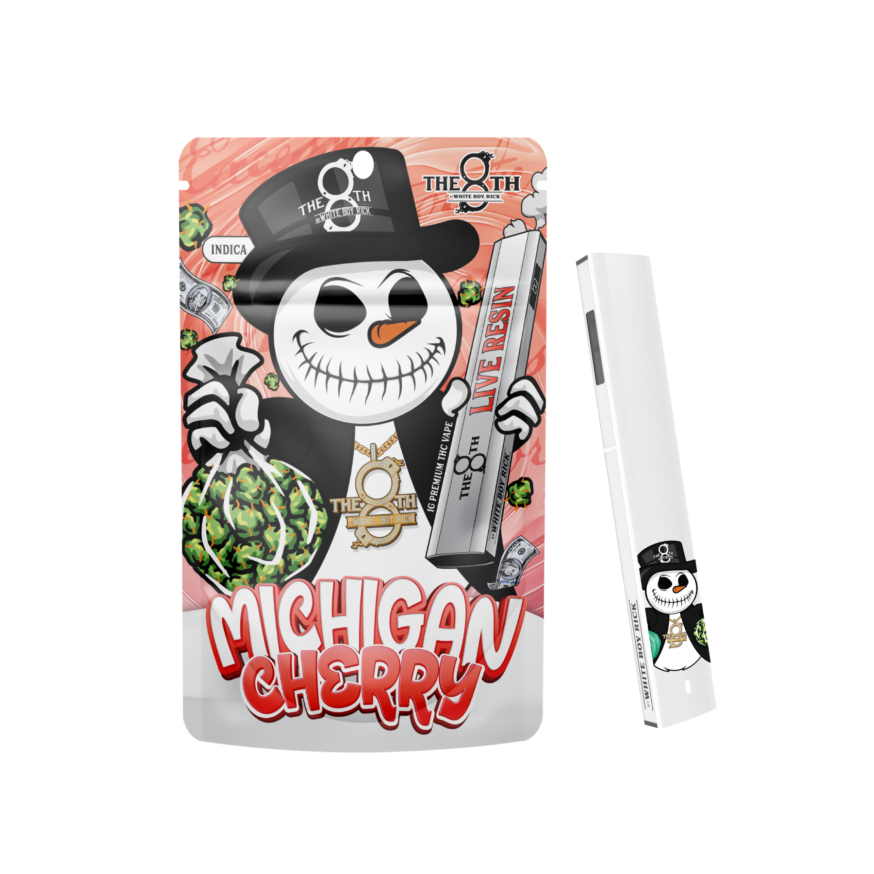 Photograph of product: The 8th By White Boy Rick Michigan Cherry All-In-One Vape Rec