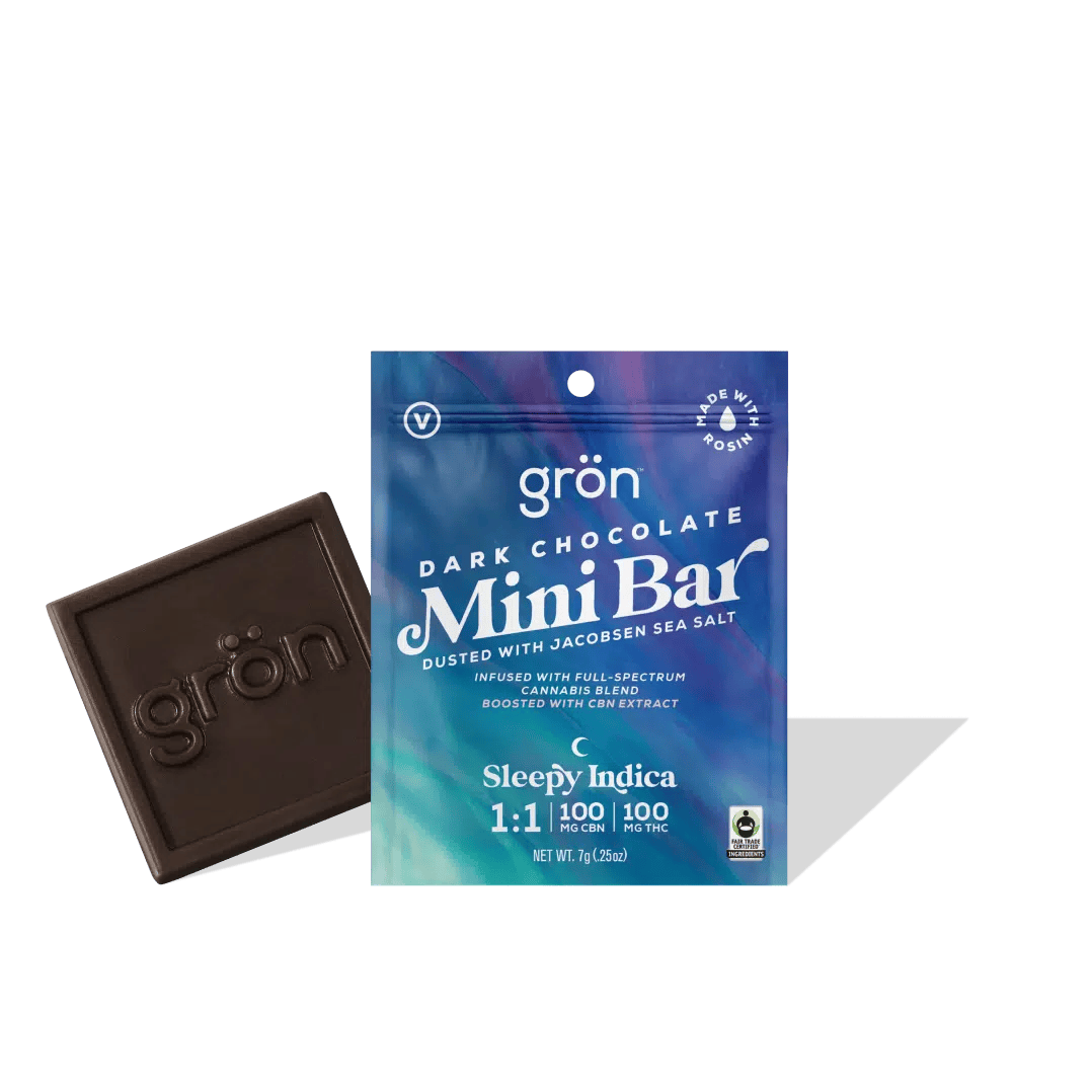 Photograph of product: Gron | Dark Chocolate w/ Sea Salt - Sleepy Oui'd - 1:1 100mg TH-oui: 100mg CBN | 1 Mini Bar