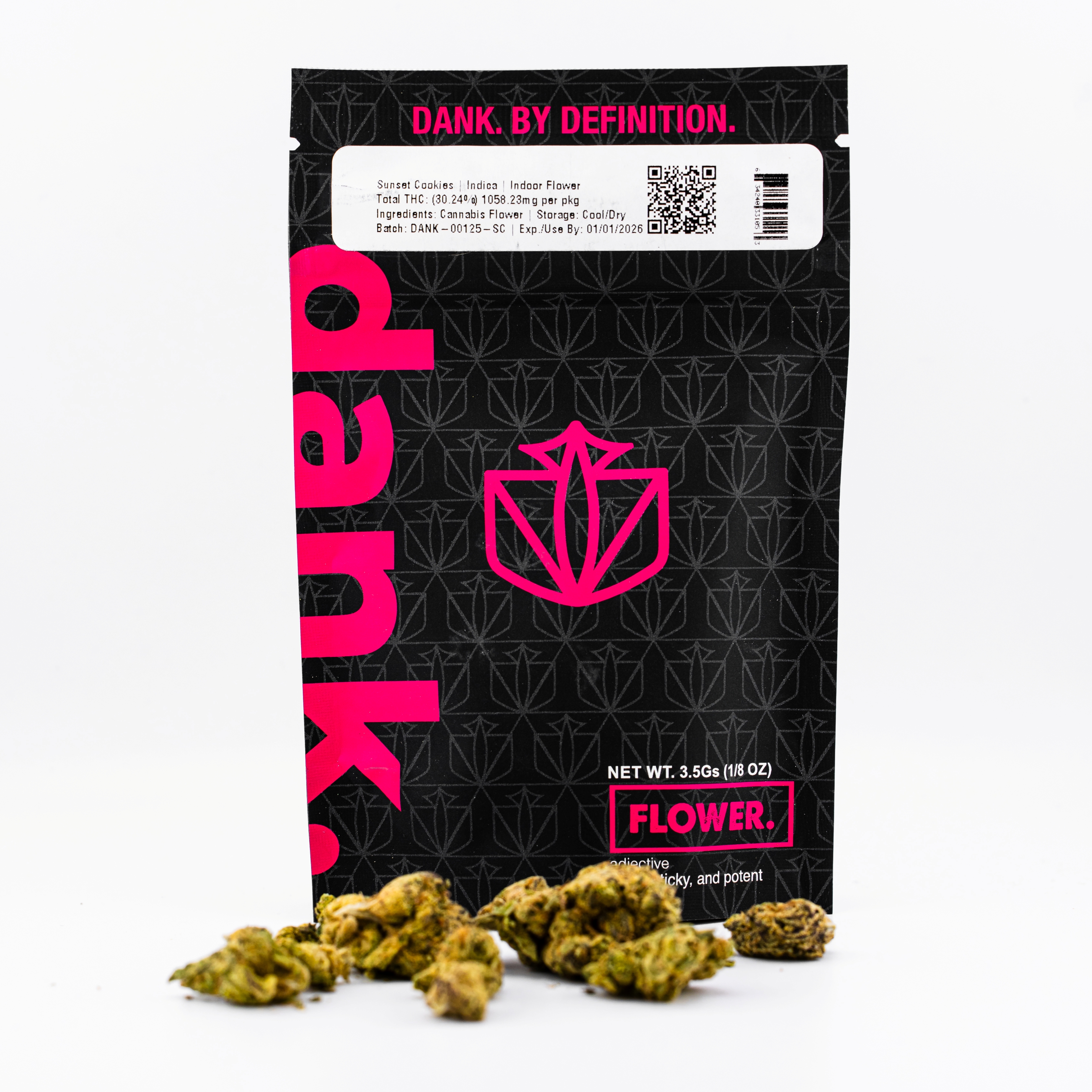 Photograph of product: Dank. - Indoor Flower - Sunset Cookies - Flower - 3.5g