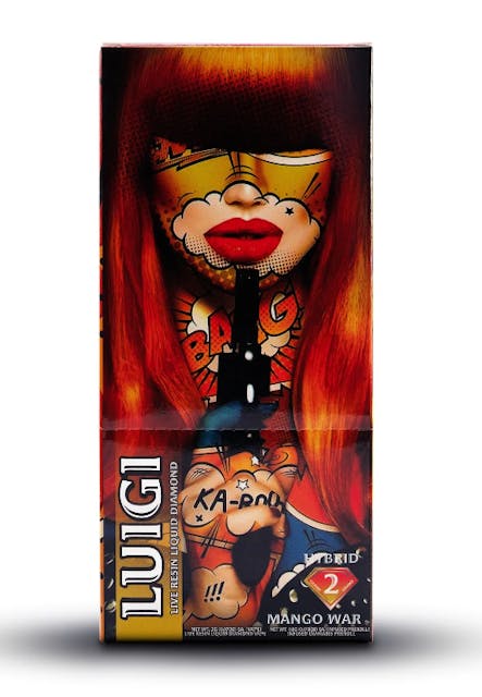 Photograph of product: 1G Disposable Live Resin Liquid Diamonds Mango War + 0.5G Infused Pre-roll - Mango War