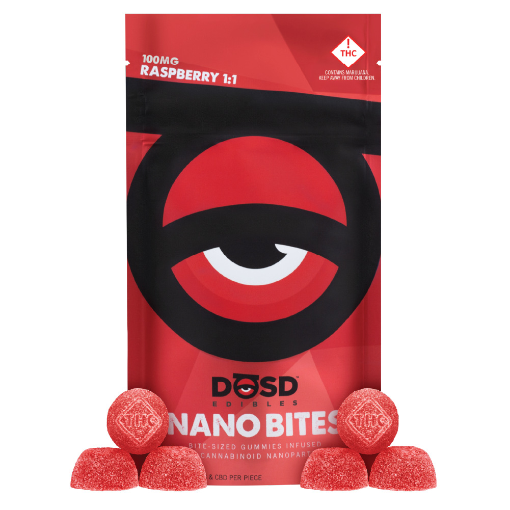Photograph of product: Raspberry 1:1 Nano Bites | 100mg