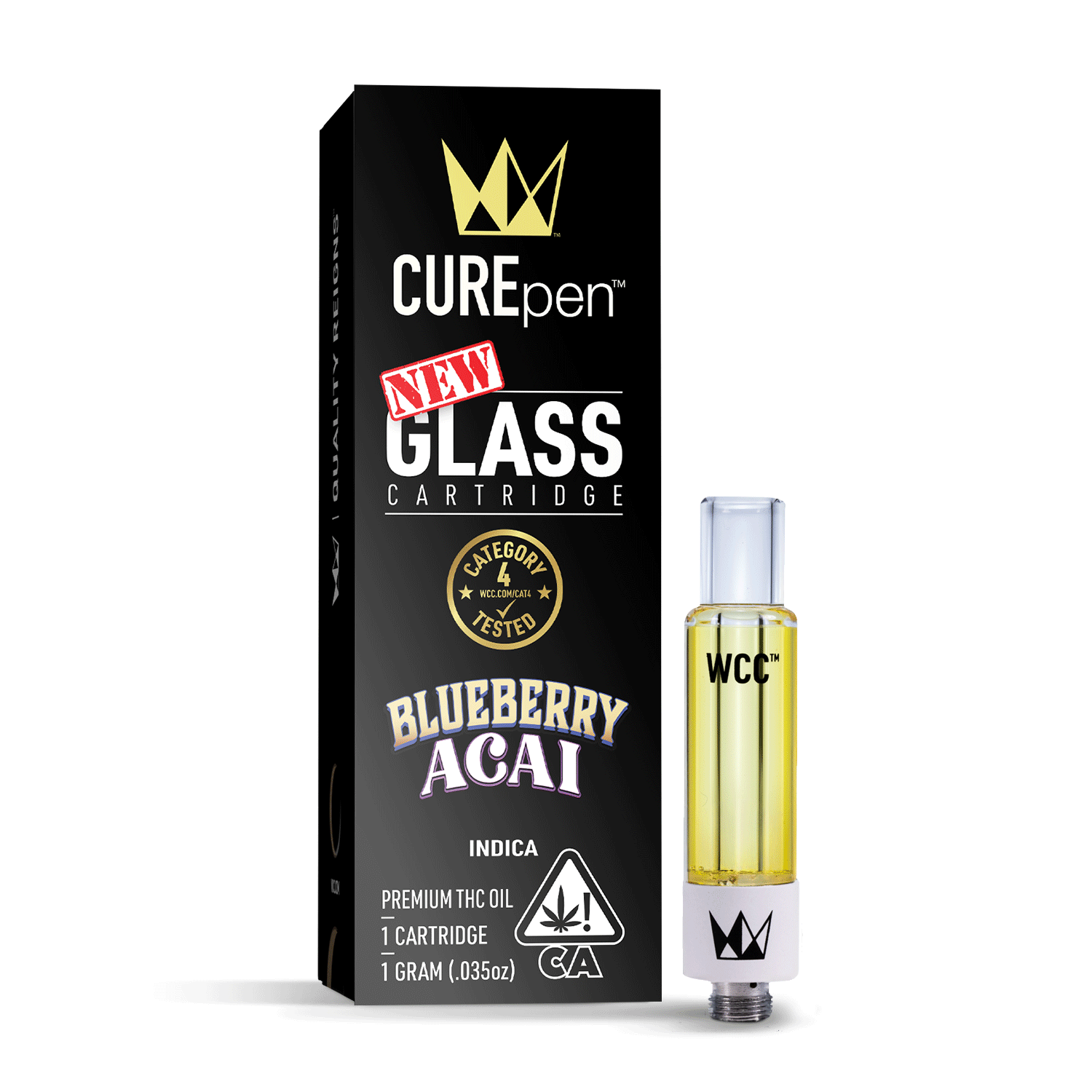 Photograph of product: West Coast Cure Blueberry Acai (I) CUREpen 1g THC Oil
