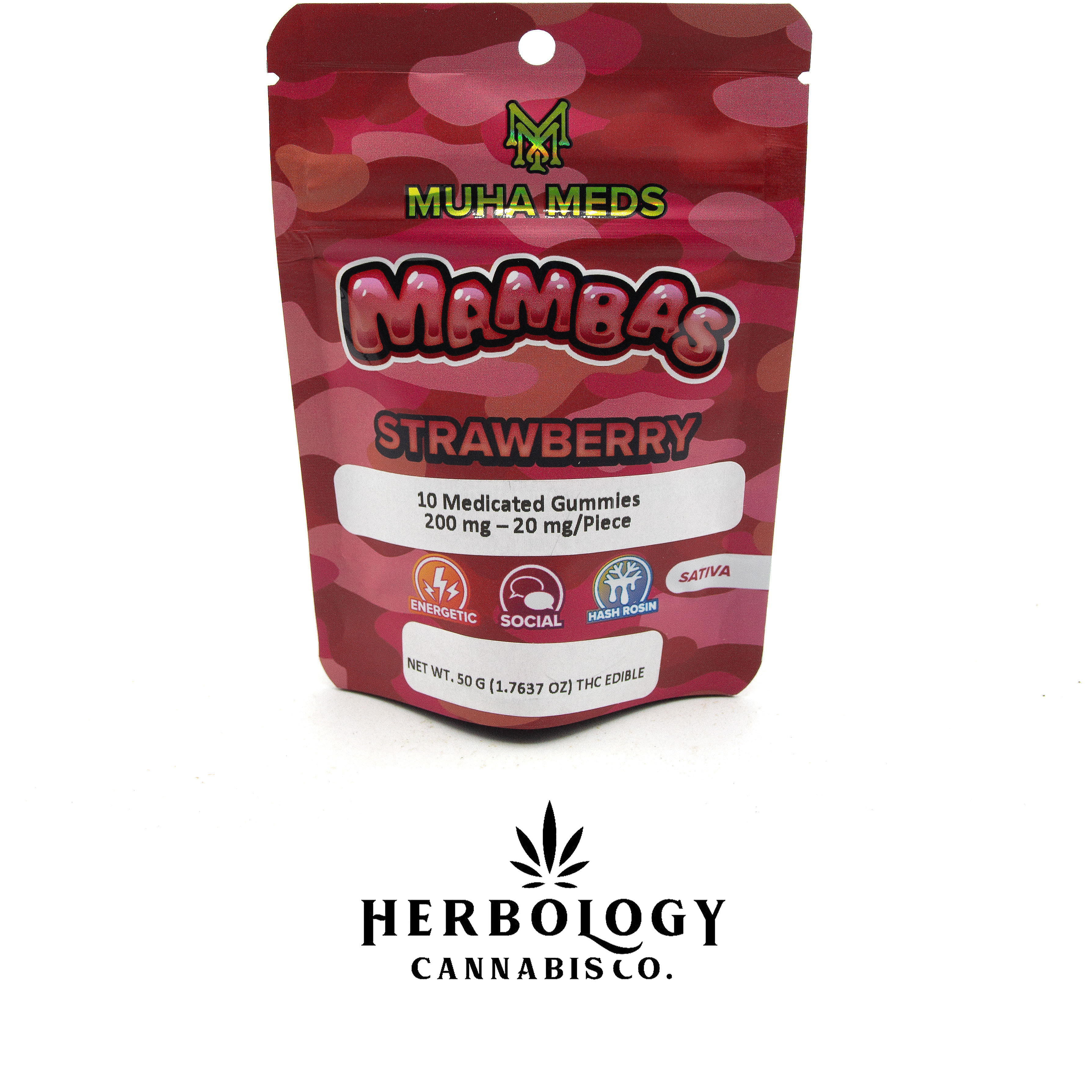 Photograph of product: Muha Meds Mambas | Gummy | Strawberry-Lemon | 200mg
