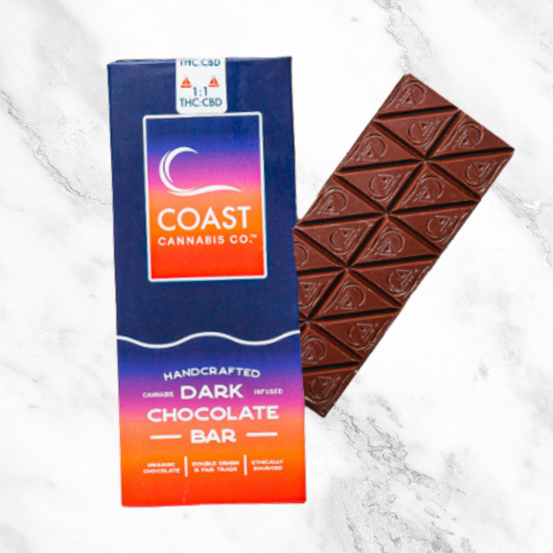 Photograph of Product: RELAX I Dark Chocolate Bar I 5mg CBD: 5mg THC
