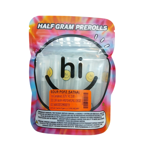 Photograph of product: Hi Canna - Sour Popz 6PK Prerolls - 