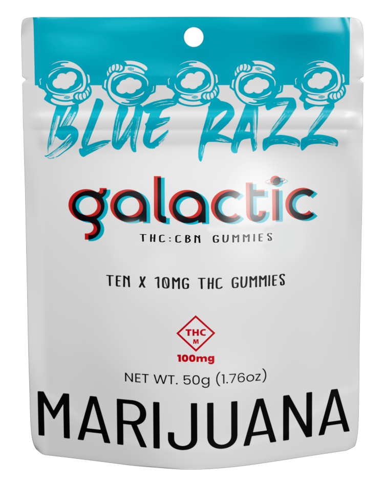 Photograph of product: Blue Razz | TH-oui:CBN Gummies | 100mg