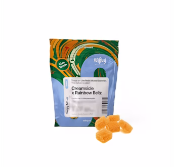 Photograph of product: MFNY 10 Pack of 10mg Live Resin Infused Gummies (100mg)- Creamsicle X Rainbow Beltz