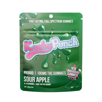 Photograph of product: Sour Apple Hybrid Gummies
