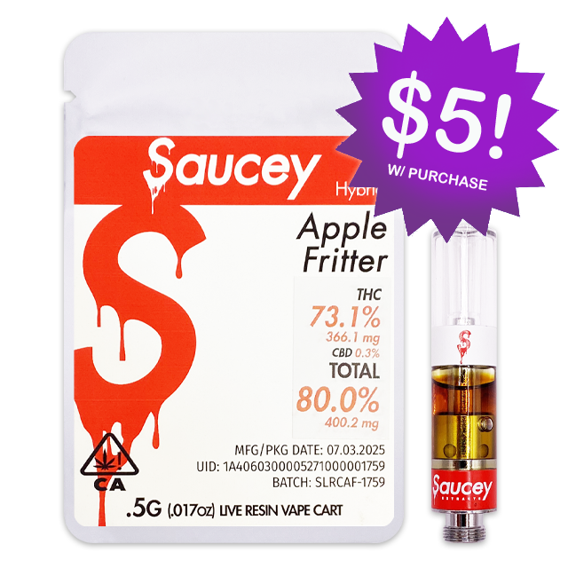 Photograph of product: APPLE FRITTER - LIVE RESIN (0.5G) - STANDARD 510 THREAD