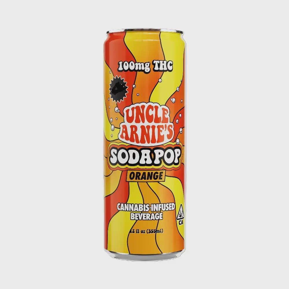Photograph of product: Uncle Arnie's Orange Soda 100mg