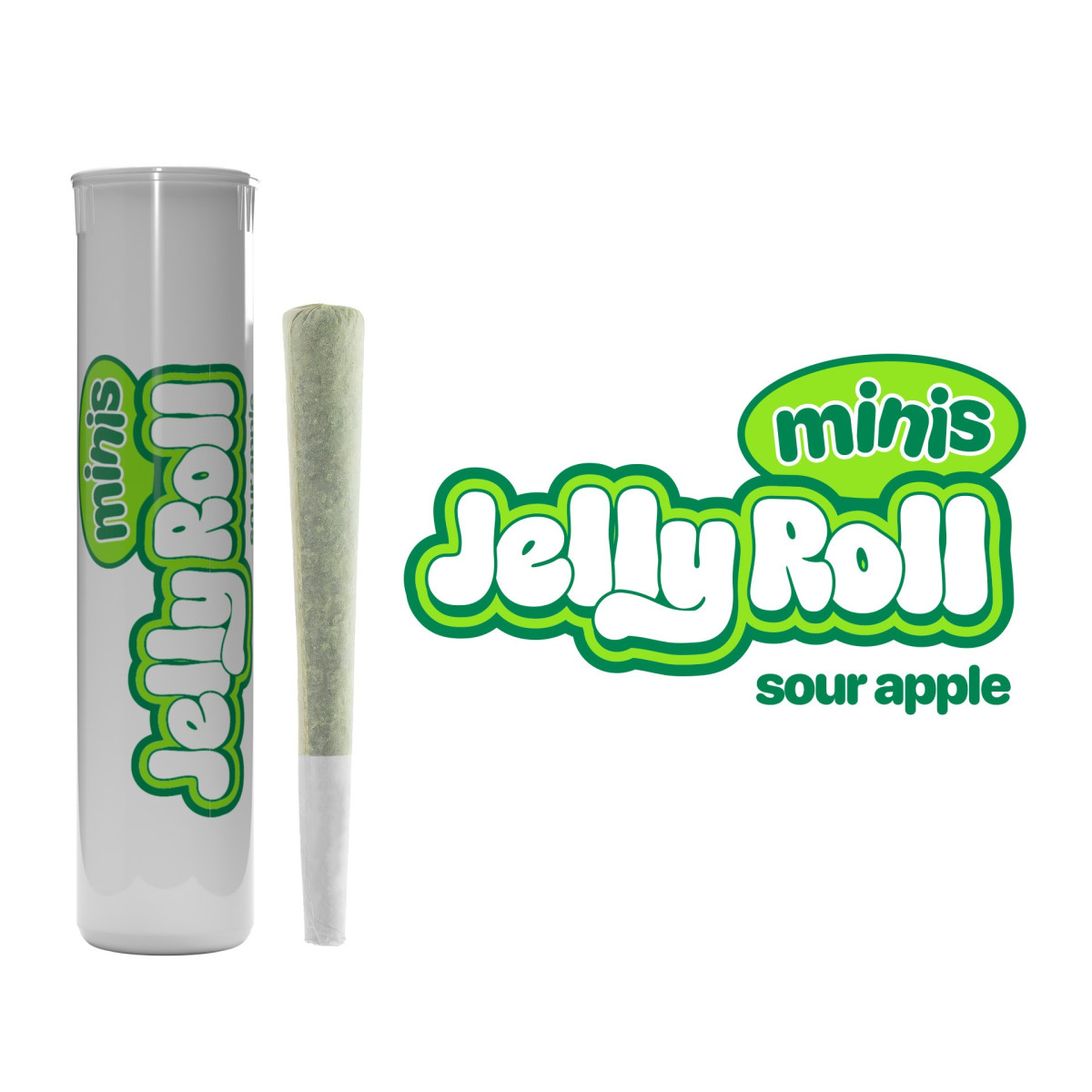 Photograph of product: Jelly Roll Minis - Sour Apple - Infused PreRoll