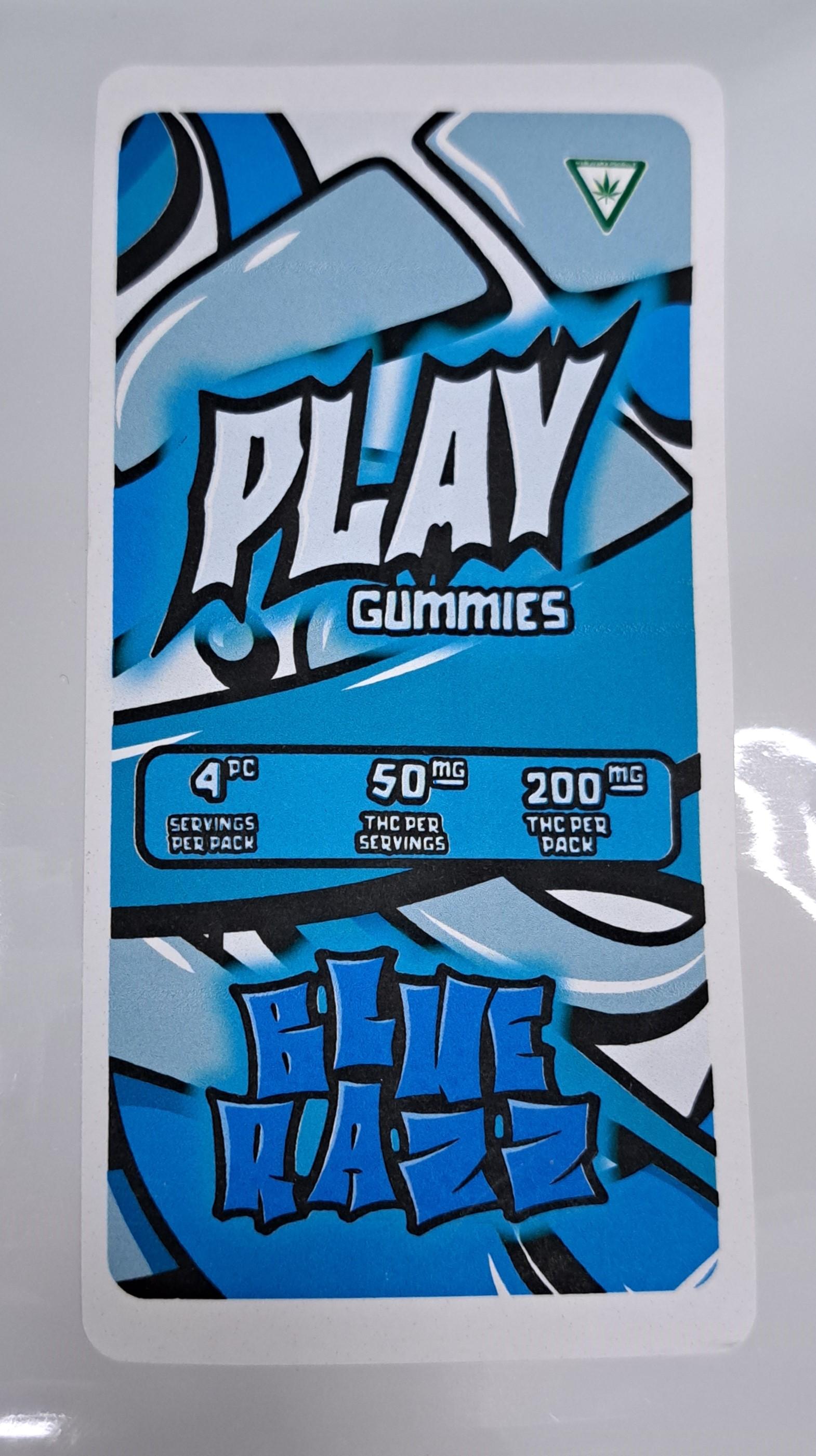 Photograph of Product: AU PLAY: Blue Raspberry 200mg Gummie (4x50mg)
