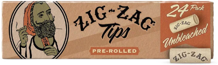 Photograph of product: Zig-Zag Unbleached Tips Pre-Rolled