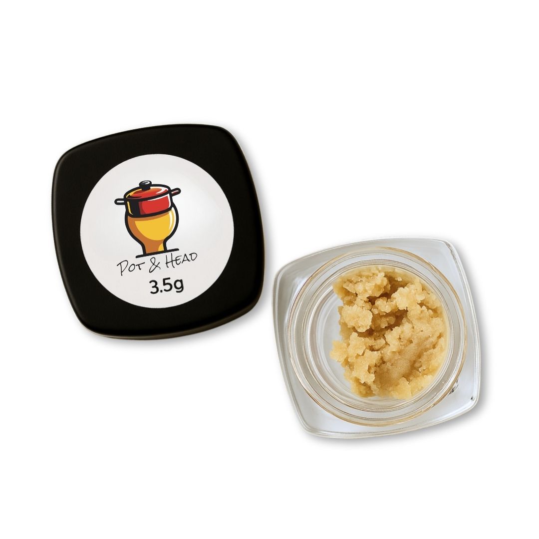 Photograph of product: Pot & Head | Dante's Inferno | Live Rosin Badder | Concentrate | Hybrid
