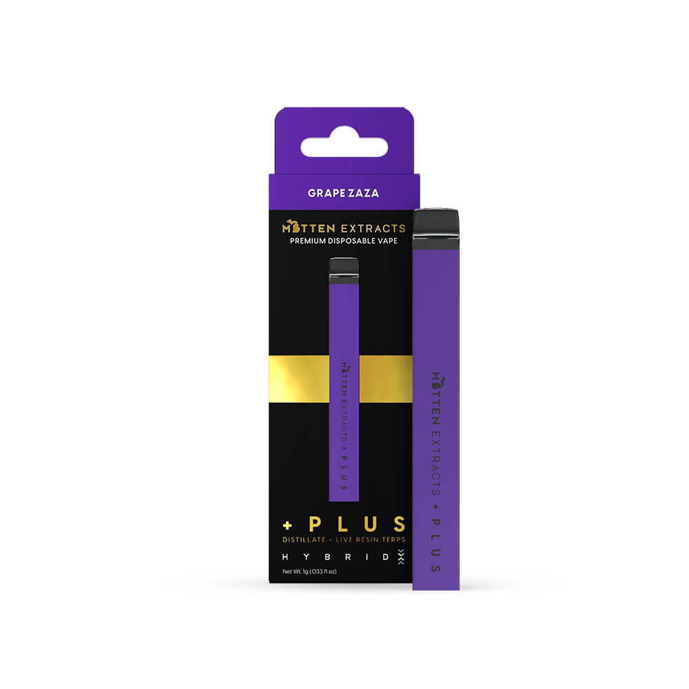 Photograph of product: Mitten + PLUS - Disposable 1g - Grape Zaza - Hybrid