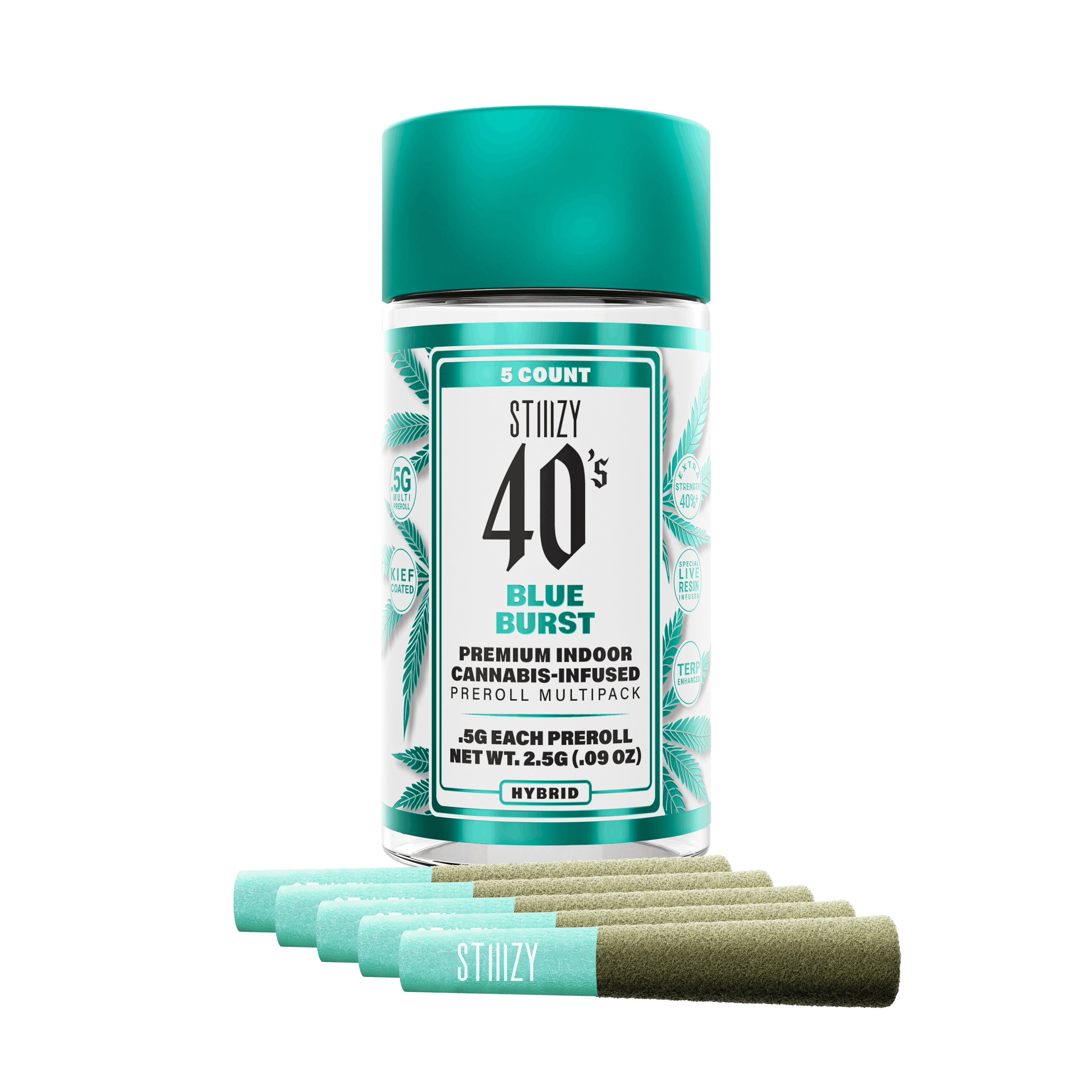 Photograph of product: Blue Burst Infused Pre-Rolls (5 Pack) | 2.5g