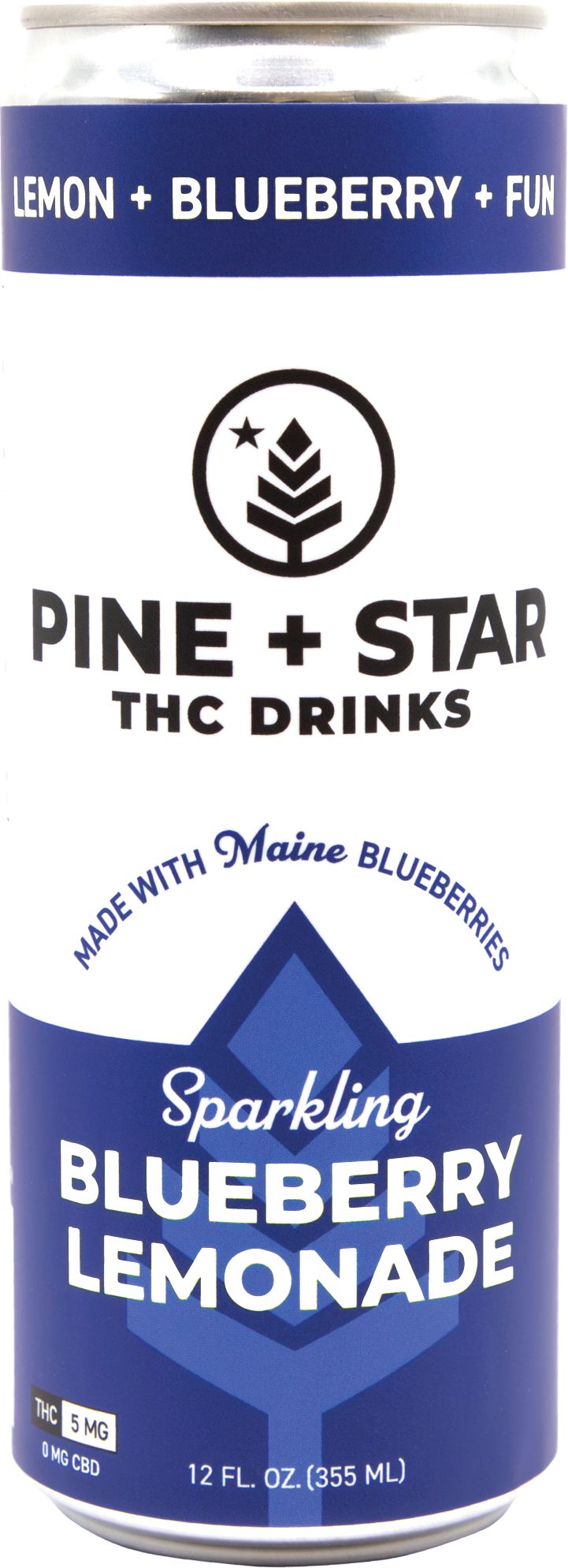 Photograph of product: Pine + Star | 5mg Infused Beverage | Sparkling Blueberry Lemonade