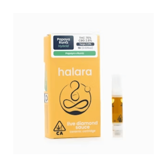 Photograph of product: Papaya Runtz Live Diamond Cartridge (1g) - Papaya Runtz (1g) - Halara LDS