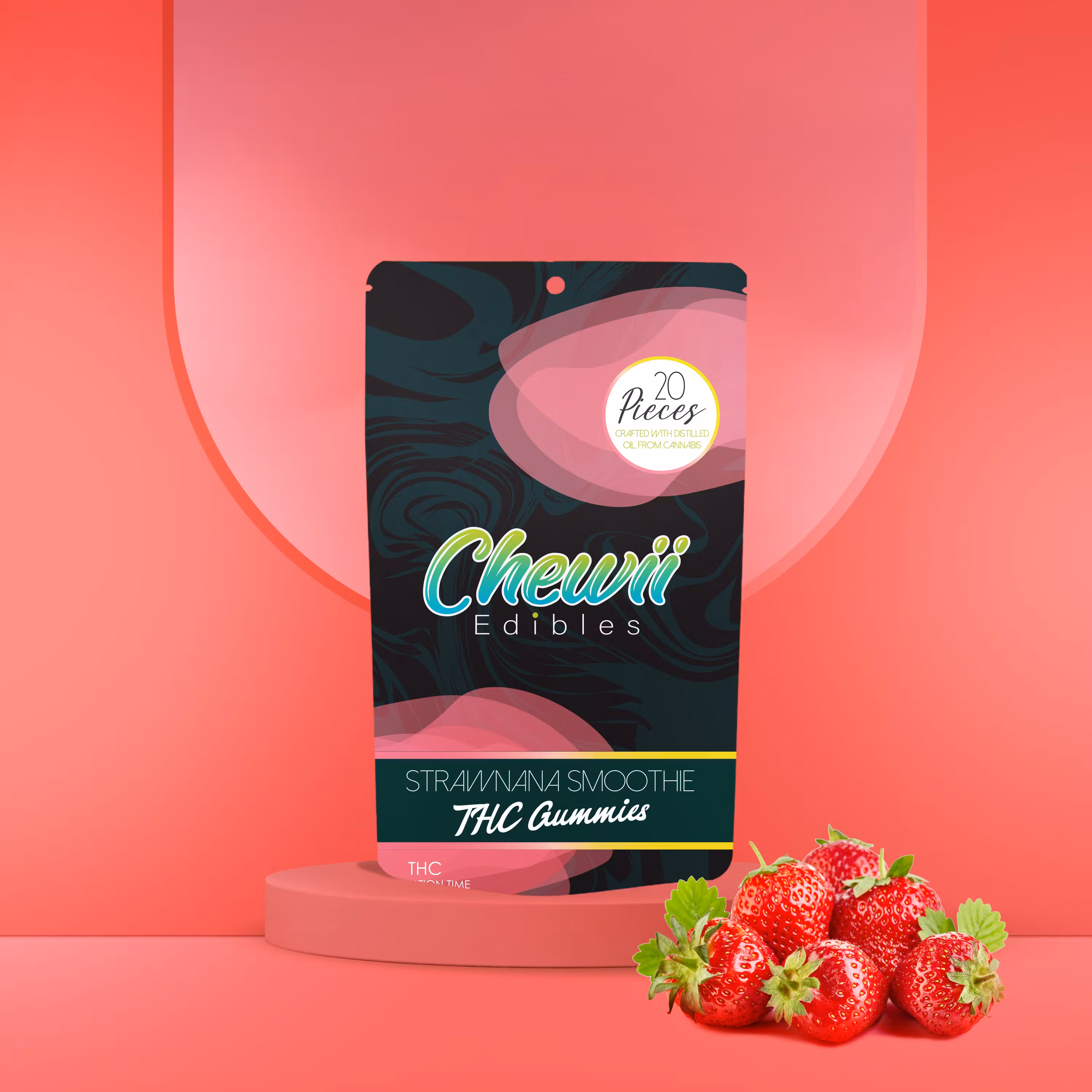 Photograph of product: Chewii Strawnana Smoothie Fast Acting Gummy