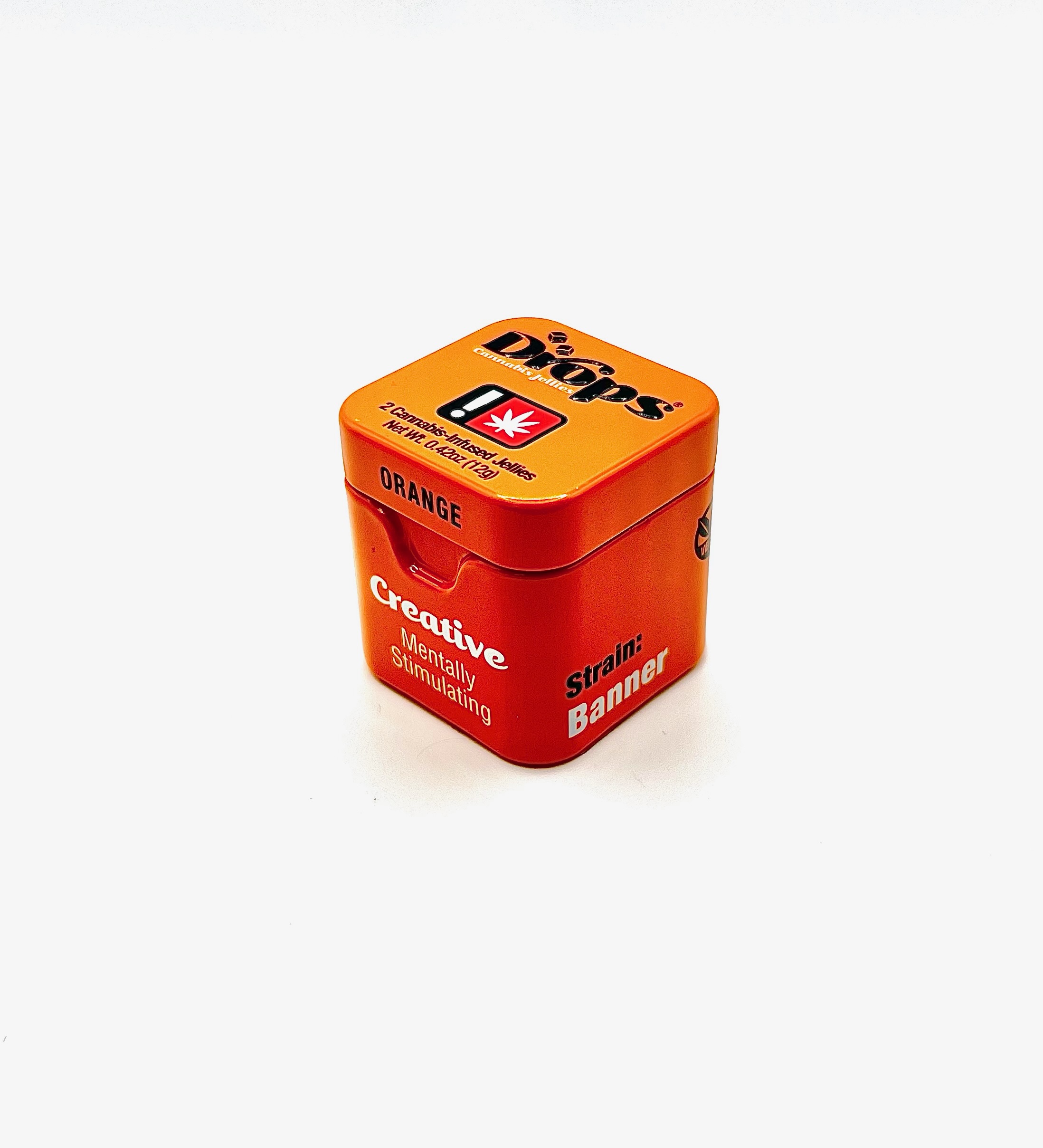 Photograph of product: Drops | Orange | TH-oui | 100mg 2-piece Gummy
