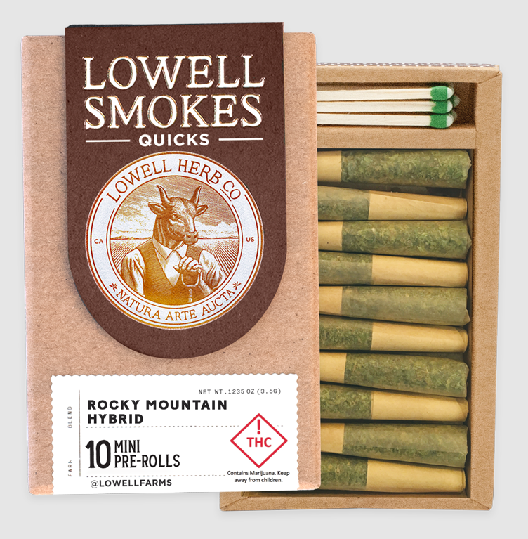 Photograph of product: Lowell Quicks - Rocky Mountain (H) - 10-pack Pre-Rolls (3.5g Total)