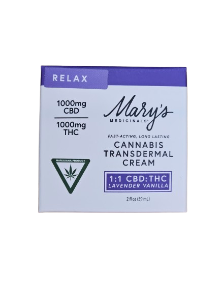 Photograph of product: RELAX LAVENDER VANILLA SCENTED | 1000MG 1:1 TRANSDERMAL CREAM