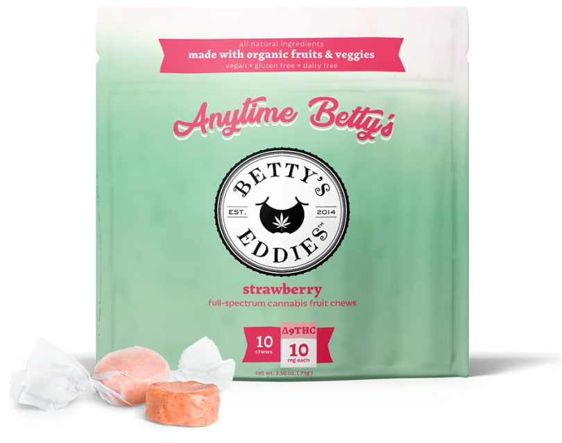 Photograph of product: 100mg Strawberry Anytime Chews 10pk
