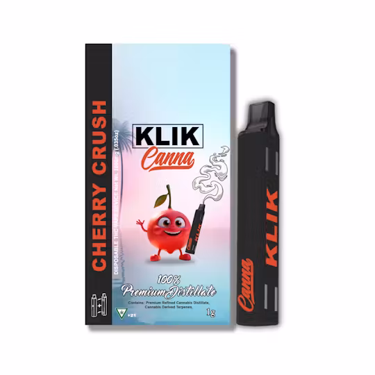 Photograph of Product: Klik | Cherry Crush | 1G Magnetic Distillate Disposable
