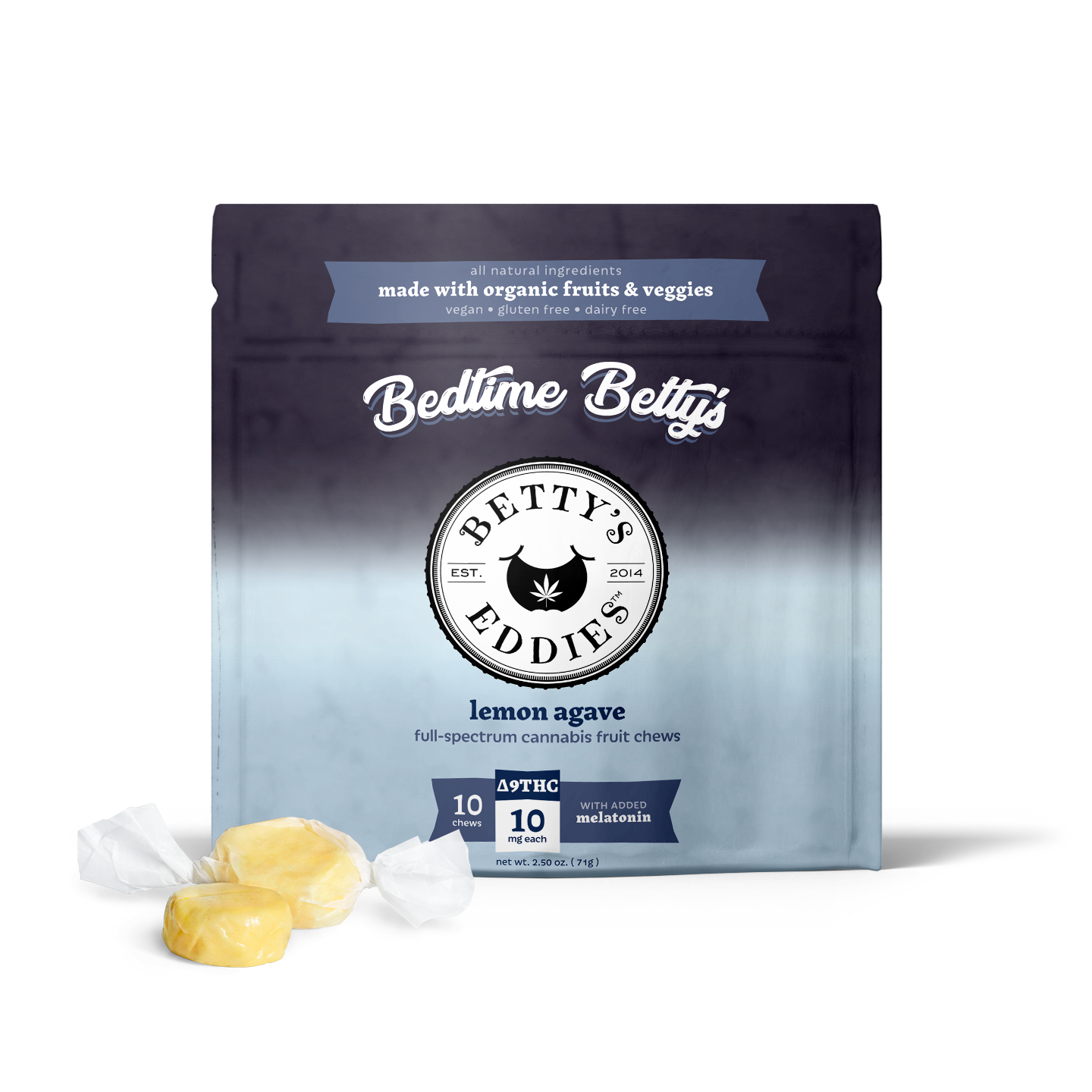 Photograph of Product: Lemon Agave Melatonin Chews 10mg 10pk