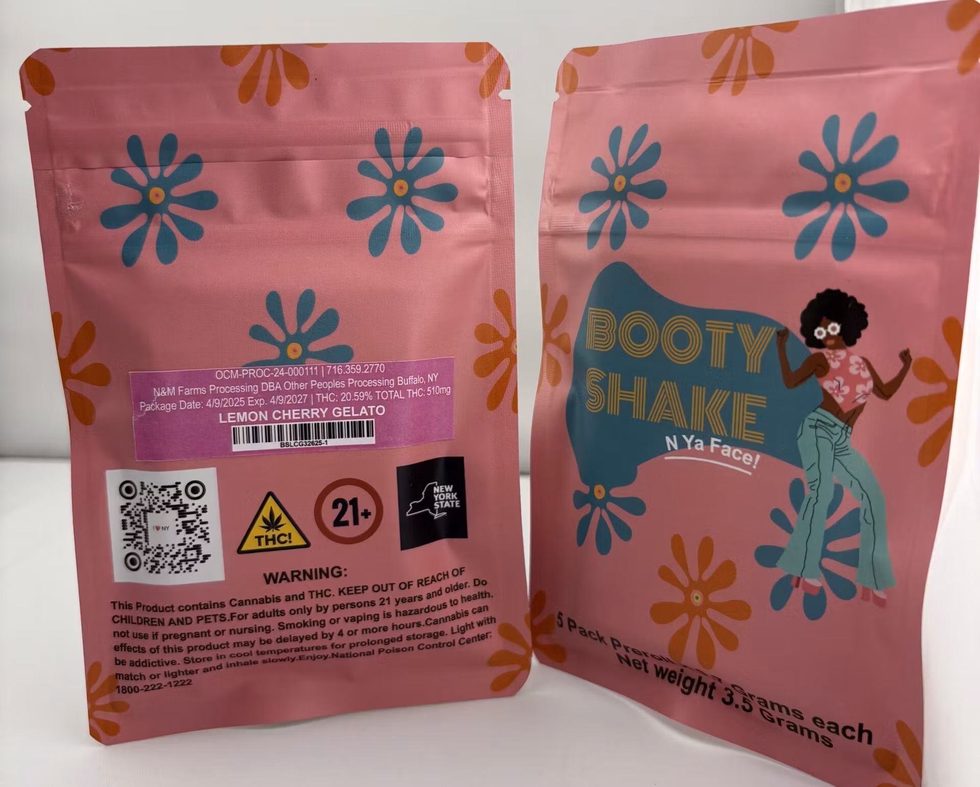 Photograph of product: Booty Shake N Ya Face !-  Lemon Cherry Gelato PreRolls 5pk