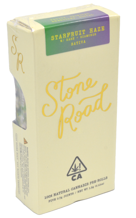 Photograph of product: Stone Road | Sour Amnesia Haze | 3.5G 5PK Infused Prerolls