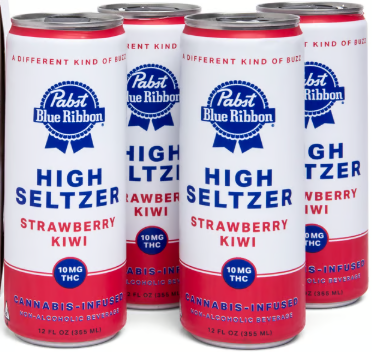 Photograph of product: [Pabst] Seltzer - 4pk - 10mg --  Strawberry Kiwi (H)