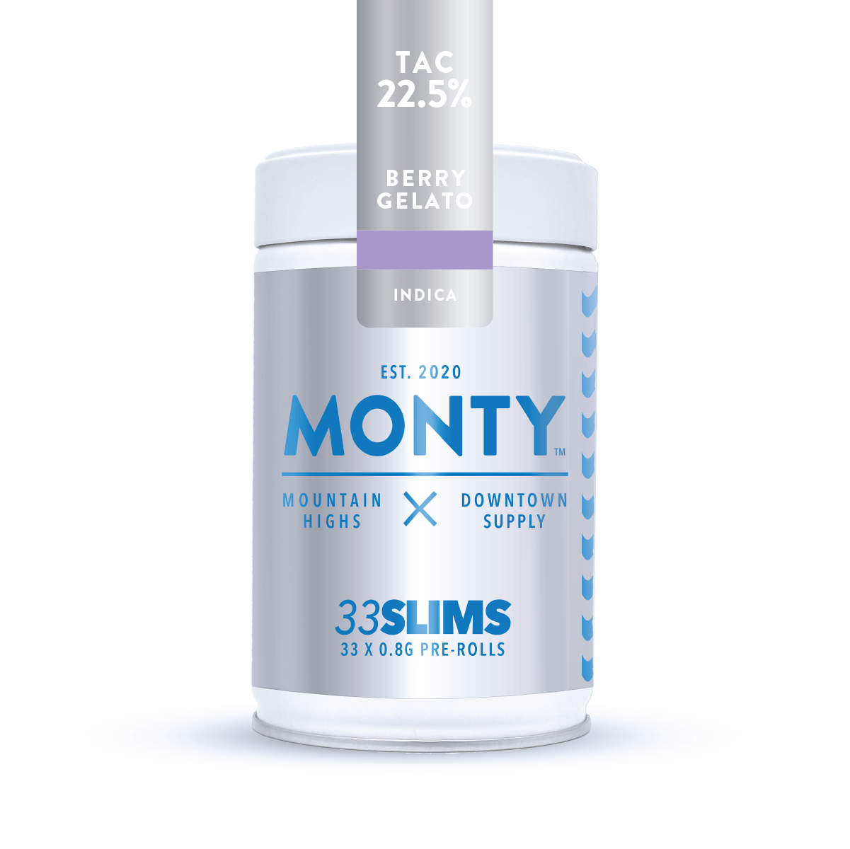 Photograph of product: MONTY | Berry Gelato | Pre-Rolls | 33 x Slims