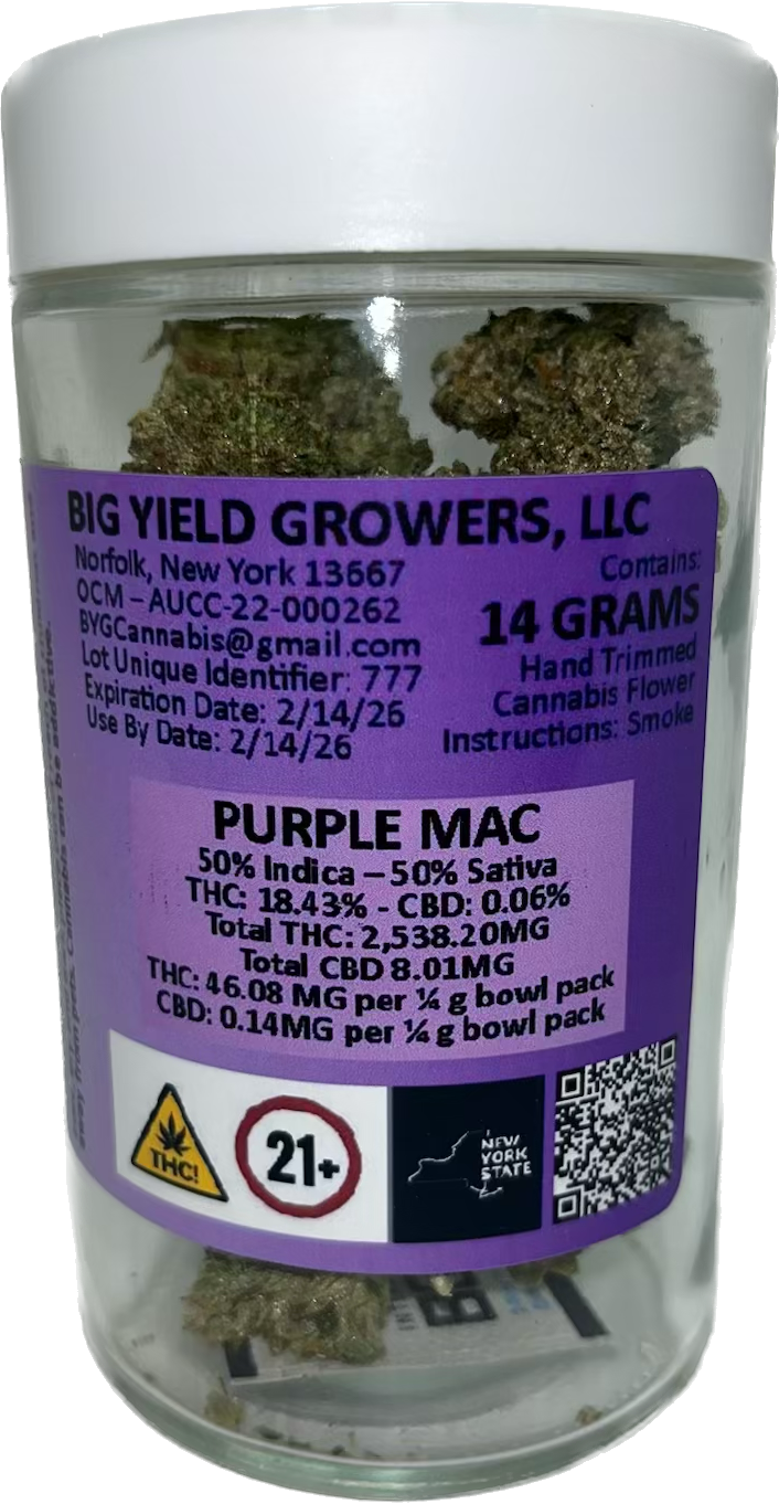 Photograph of product: BYG - Purple Mac - Flower - 28g