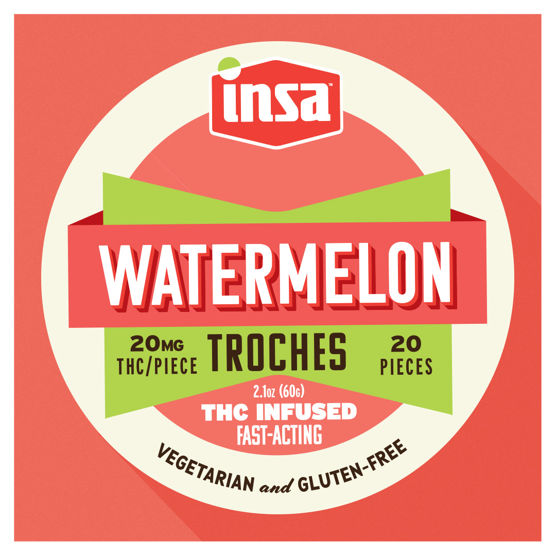 Photograph of product: Watermelon RSO Troches- 20 ct/ 20 mg- 400mg
