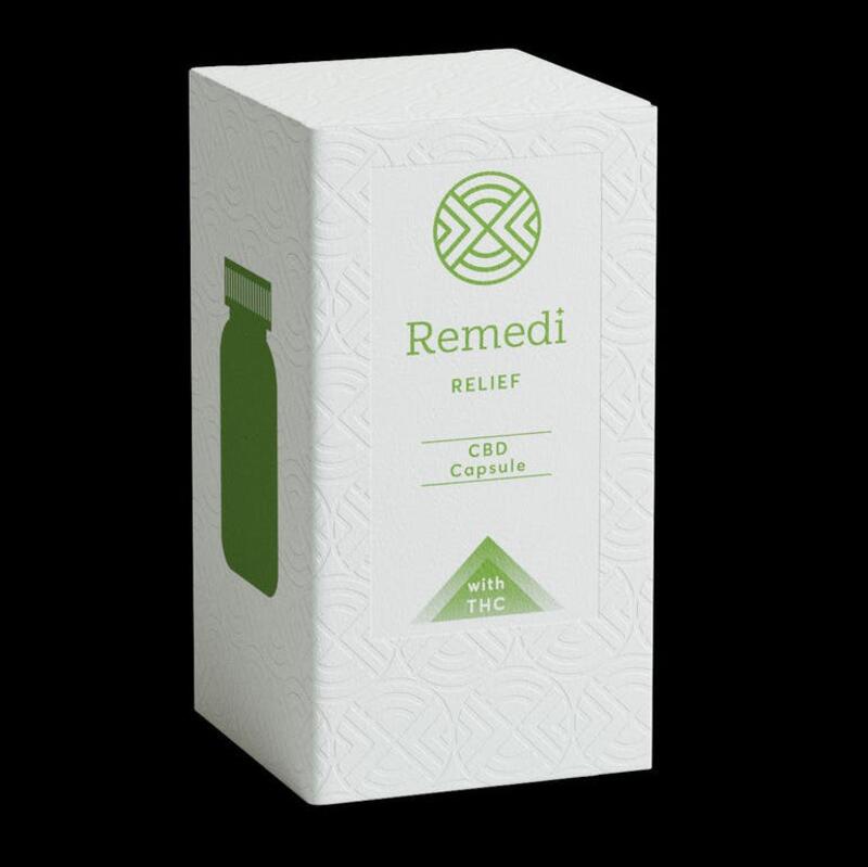 Photograph of product: Relief Ratioed Unflavored Capsules 50mg (20-Pack | 2.5mg Each)