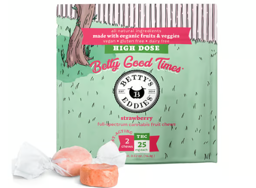 Photograph of product: Betty's Eddies - Fruit Chews - Strawberry 2pc (50mg)