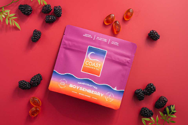 Photograph of product: 1:4:1 Boysenberry Gummies (TH-oui:CBD:CBC) - 5mg/20pk