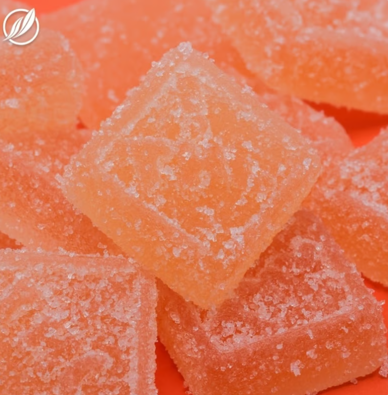 Photograph of product: Encore Sour Strawberry Peach Gummies T90.4mg C182.2mg 25678