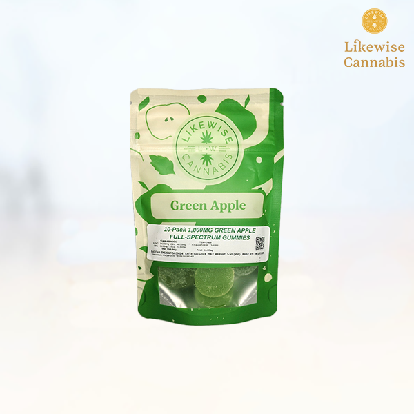 Photograph of product: 10-PACK 1000MG GREEN APPLE GUMMIES